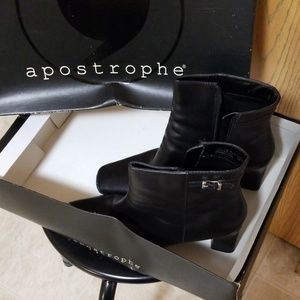 Black leather ladies boots
